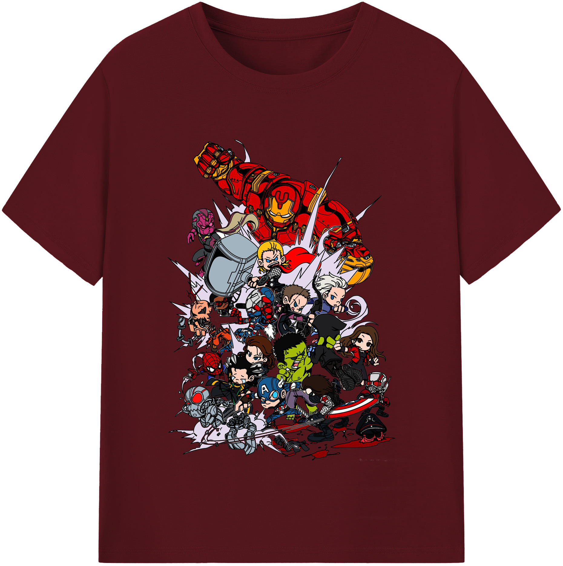 （画像用） アベンジャーズ The Avengers 綿100％半袖Tシャツ（フロントプリント）